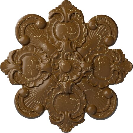 Ekena Millwork Katheryn Ceiling Medallion, Hand-Painted Smokey Topaz Crackle, 18 1/8"OD x 1 1/4"P CM18KASTC